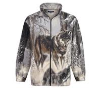 U.S Trading Men Women Winter Wolf Print Jacket - Unlined jacket - Fleece Lined - Comfotbale Warm Cosy Coat - Lightweight Jacket - Unisex Fleece Jacket (UK, Alpha, XXL, Regular, Regular, Grey)
