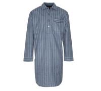 U.S Trading Mens Kingsize Brushed 100% Cotton Striped Checkered Nightshirt, Comfy Nightshirt, Cosy Nightshirt, Lightweight Loose Sleepwear (Harrow Navy, 5XL)