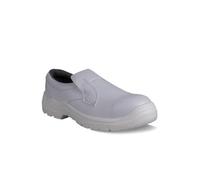 U.S Trading Titan Slip-On Safety Shoes, Mens Womens Steel Toe Cap Shoe, Non-Slip Work Shoes (White, UK Footwear Size System, Adult, Men, Numeric, Medium, 6)