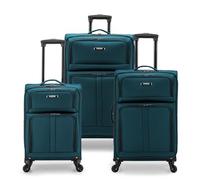 U.S. Traveler Anzio Softside Expandable Trolley Case with Swivel Wheels, Teal Blue, 3-Piece Set (22/26/30), Anzio Softside Expandable Luggage