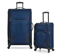 U.S. Traveler Aviron Bay Expandable Softside Luggage with Spinner Wheels, Navy, 2 Piece Luggage