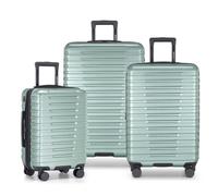 U.S. Traveler Boren Expandable Hardside Rugged Travel Luggage with 8 Spinner Wheels, Metallic Lime Green, 3-Piece Set