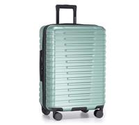 U.S. Traveler Boren Expandable Hardside Rugged Travel Luggage with 8 Spinner Wheels, Metallic Lime Green, Checked-Medium 26-Inch