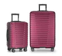 U.S. Traveler Boren Expandable Hardside Rugged Travel Luggage with 8 Spinner Wheels, Metallic Red, 2-Piece Set