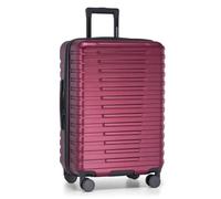 U.S. Traveler Boren Expandable Hardside Rugged Travel Luggage with 8 Spinner Wheels, Metallic Red, Checked-Medium 26-Inch