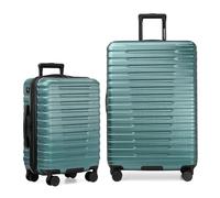 U.S. Traveler Boren Polycarbonate Hardside Rugged Travel Suitcase Luggage with 8 Spinner Wheels, Aluminum Handle, Teal, 2-Piece Set, USB Port in Carry-On, Boren Polycarbonate Hardside Rugged Travel