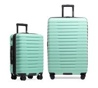 U.S. Traveler Boren Polycarbonate Hardside Rugged Travel Suitcase Luggage with 8 Spinner Wheels, Aluminum Handle, Mint, 2-Piece Set, USB Port in Carry-On, Boren Polycarbonate Hardside Rugged Travel