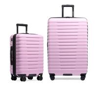 U.S. Traveler Boren Polycarbonate Hardside Rugged Travel Suitcase Luggage with 8 Spinner Wheels, Aluminum Handle, Lavender, 2-Piece Set, USB Port in Carry-On, Boren Polycarbonate Hardside Rugged