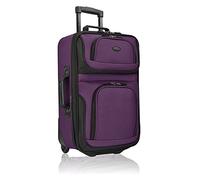 U.S. Traveler Lightweight Rolling 20" Carry on Luggage Softside Suitcase, Purple, 2 Wheel - 1 Piece, Lightweight Rolling 20" Carry on Luggage Softside Suitcase