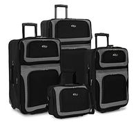 U.S. Traveler New Yorker 4-Piece Luggage Set in Black