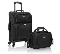 U.S. Traveler Rio Lightweight Carry-on Suitcase 20" Softside Expandable Design, Durable, Business and Travel, Black, 4 Wheel, Rio Lightweight Carry-on Suitcase 20" Softside Expandable Design, Durable,