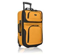 U.S. Traveler Rio Lightweight Carry-On Suitcase, Orange, 2 Wheel Single, Lightweight Rolling 20" Carry on Luggage Softside Suitcase