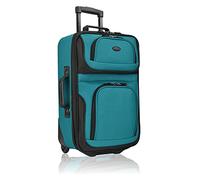 U.S. Traveler Rio Lightweight Carry-On Suitcase, Teal, 2 Wheel Single, Lightweight Rolling 20" Carry on Luggage Softside Suitcase