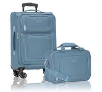 U.S. Traveler Rio Lightweight Softside Rolling Carry-on Suitcase, Light Blue, 4-Wheel Single, U.s. Traveler Rio Lightweight Softside Rolling Carry-on Suitcase