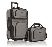 U.S. Traveler Rio Rugged Fabric Expandable Carry-On Luggage Set, Grey, 2 Wheel, Rio Rugged Fabric Expandable Carry-on Luggage Set