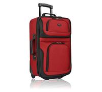 U.S. Traveler Rio Rugged Fabric Expandable Carry-on Luggage Set, Red, Single, Lightweight Softside Suitcase, Rolling 20" Carry on Luggage