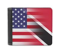 U.S. Trinidad and Tobago Flag Funny Wallet for Men RFID Blocking Bifold Wallet Soft Billfold with Card Slots Custom Gifts