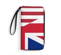 U.S. UK Flag Long Pouch Slim Clutch Wallet Purse