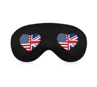 U.S. UK Heart Flag Fashion Eye Mask Printed Sleep Masks Soft Unisex Blackout Covering with Adjustable Strap