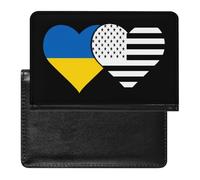 U.S. & Ukraine Flag Passport Holder Covers Travel Wallet Document Organizer Protector Accessories for Men Women