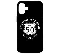 U.S. US ROUTE 50 HIGHWAY ROAD SIGN LONELIEST ROAD IN AMERICA Case for iPhone 16 Plus