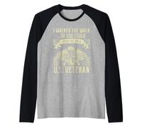 U.S. Veteran - I Walked The Walk So You Could Talk The Talk Raglan Baseball Tee
