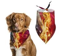 U.S. Vs Chinese Flag Tariff War Funny Dog Bandanas Puppy Triangle Scarf Washable Bib for Small Medium Large Pet