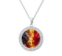 U.S. Vs Chinese Flag Tariff War Personalized Picture Necklace Photo Pendant Custom Memorial Jewelry for Women