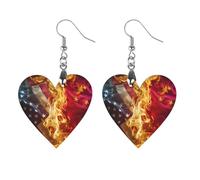 U.S. Vs Chinese Flag Tariff War Women's Wooden Earring Drop Dangle Earrings Pendant Jewelry Love