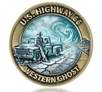 U.S. Western Highway Ghost Challenge Coin, High-Relief Desert Road Token
