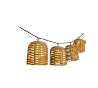 U.saf 10 Rattan String Solar Lights Outdoor Waterproof LED Garden Patio Decor, Warm White Solar-Powered Fairy Lights for Yard, Porch, Balcony, Wedding, Party, Christmas, Camping, and More