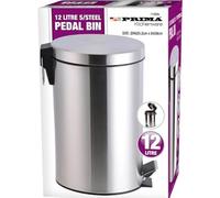 U.saf 12 litres s/steel Dustbin with pedal, Trash can, Rounded, Eco-friendly & Easy-Close Lid Garbage Container Bin for Bathroom, Bedroom & Kitchen