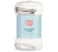 U.saf A Tale of Tails Cat Breeds Throw White Soft Cosy Blanket with Adorable Cat Print Design for Snuggling Chilly Winter Nights for Cat Owners and Feline Friends