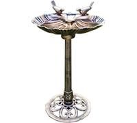 U.saf Bird Bath for Garden - Free Standing Bronze Effect Bird Feeder & Decorative Outdoor Feature