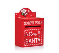 U.saf Christmas Letters To Santa Mailbox Decorative Red Holiday Post Box Festive Ornament Kids Santa Letter Holder Home Decoration