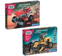 U.saf Clementoni Science & Play Build Mechanics Set Transport Trucks Farm Equipment 200 Components 10 Models Educational STEM Toy 27.8x39.6x6cm