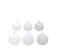 U.saf Festive Feeling Mixed Size Christmas Baubles 25 Pack White Glossy Matte Glitter Holiday Tree Ornaments Elegant Festive Decoration