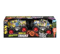 U.saf Graffiti Monster Truck 2pk - Friction Powered Off-Road Racing Vehicles, Durable Smash & Crash Trucks for Kids, 52x17x18cm, Adventure Toy Set