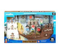U.saf Let's Play Pirate Set 12 Piece Playset Moving Parts Accessories Ship Treasure Map AA Batteries 31x52.5x7.5cm