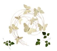 U.saf Metal Butterfly Wall Art 3D Hanging Swirl Butterfly Decor White Metal Art for Indoor & Outdoor Garden Patio Fence Yard Wedding Birthday Party Christmas Decoration Large