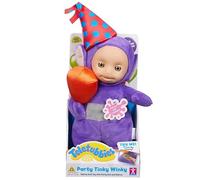 U.saf Teletubbies Party Tinky Winky, Interactive Plush Toy with Party Hat and Balloon, Purple, 31.5 x 13.3 x 11cm, for Ages 18+ Months, Talking Soft Toy