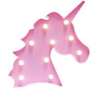 U.saf Unicorn LED Night Light, Kids Unicorn Light Decorative Bedroom Light Unicorn Shaped Lamp for Girls Easy to Use LED Lamp (Pink)