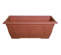 U.saf Venetian Window Planter 60cm Rectangular Flower Box for Garden, Durable Plastic Trough Ideal for Herbs, Flowers, or Indoor/Outdoor Decorative Plant Displays -Terracotta