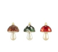 U.saf Winter Charm Mushroom Shaped Christmas Baubles 6 Pack Whimsical Festive Ornaments with Enchanting Woodland Design for Holiday Tree Decor