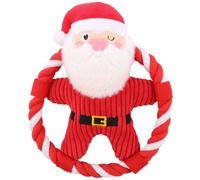 U.saf Winter Paws Christmas Rope Toy Santa Design Festive Pet Chew Interactive Play Indoor Outdoor Dog Cat Gift