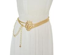 U Scinan Metal Waist Chain Dress Belts Fashion Lion Head Decorative Body Chains Jewelry Accessories for Women Girls, Gold, One Size