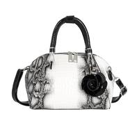 U Scinan Patent Leather Top Handle Tote Bag Mini Zip Around Dome Shoulder Bag Shell Shape Cross Body Handbag Purse Satchel, 08442 White