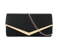U Scinan Womens Velvet Clutch Bag Elegant Handbag Evening Purse Chain Shoulder Bag for Wedding/Prom/Black-Tie Events, Pattern 2 Black, One Size