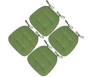 U-sd Dining Chair Cushs Set of 4-41x43cm Kitchen Seat Pads with Ties table Green Cushs for Dining Room Home Decor and Enhanced t