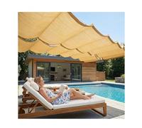 U-Sd Wave e Sail - Retractable Outdoor Canopy ning UV Protective Mesh Tarp for Garden & Patio Breathable Sun Block Cover (W2.5*L10m/W8.20*L32.81ft)